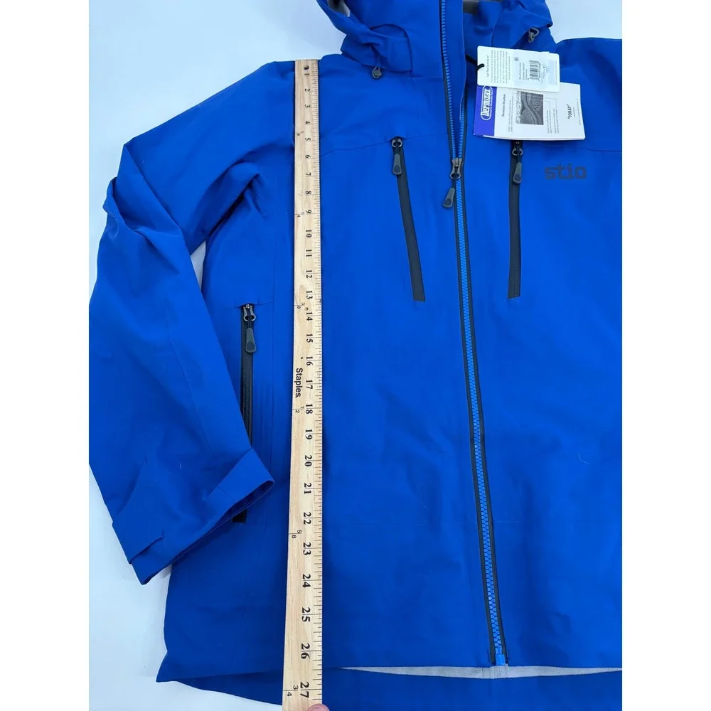 Stio Mens Environ Jacket Intrinsic Blue Hardshell Dermizax Waterproof Small NEW